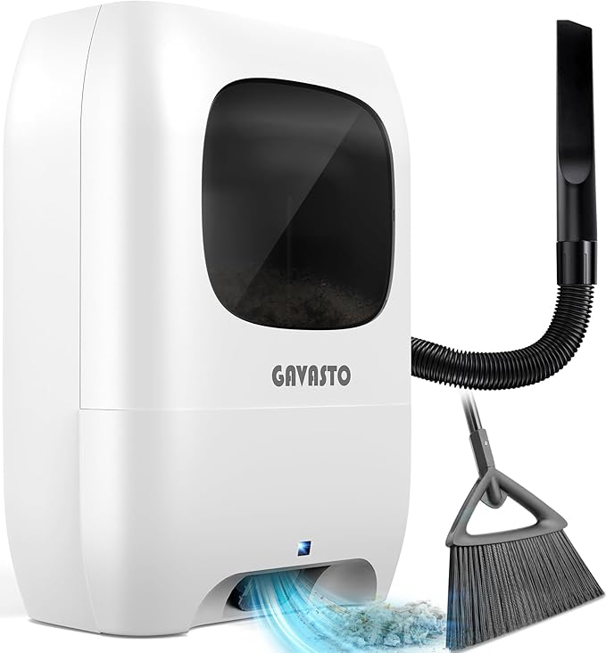 Pro Touchless Vacuum Automatic Dustpan - Ultra Fast & Powerful - Great for Sweeping Salon Pet Hair Food Dirt Kitchen, Canister Vacuum Cleaner Trash Can, Bagless, Auto Sensors, 1500 Watt-White
