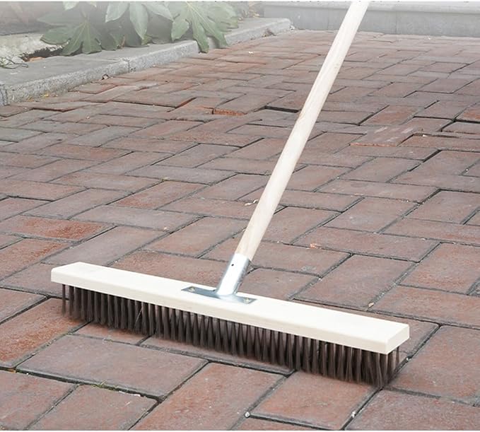 ZYAMY Stainless Steel Wire Floor Brush Head Multi Purpose Metal Wire Deck Brush 11.8 Inches for Scrubbing Concrete Stains Heavy Duty Cleaning Garage Patio Grill Yard Pavement Moss Cleaning Tool