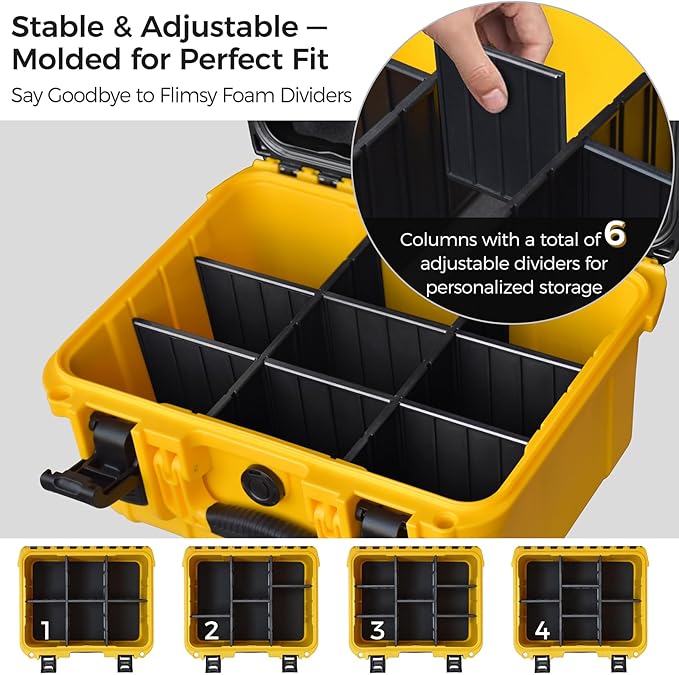 Case for Dewalt Battery, Hard Storage Organizer Box for 12V/20V/60V Battery and Charger, Adjustable Dividers, Durable Protective, Case Only