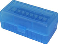 MTM 50 Round Flip-Top Rifle Ammo Box WSSM, 500 S&W (Clear Blue) , 2.46-Inch
