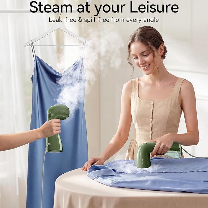 HiLIFE Steamer for Clothes, 1100W Clothes Steamer, Fast Wrinkle Removal with Large 300ml Tank, Ideal for All Fabrics, Easy to Use, Compact and Portable Travel Garment Steamer
