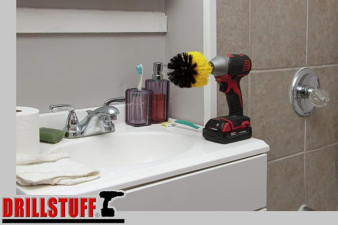 Bathroom Accessories - Cleaning Supplies - Tile Scrubber - Grout Cleaner - Bathtub Cleaner - Sink Cleaning Brush - Shower Cleaner Brush - Scrub Brush - Fiberglass Cleaning Brush - Tub Scrubbing Brush
