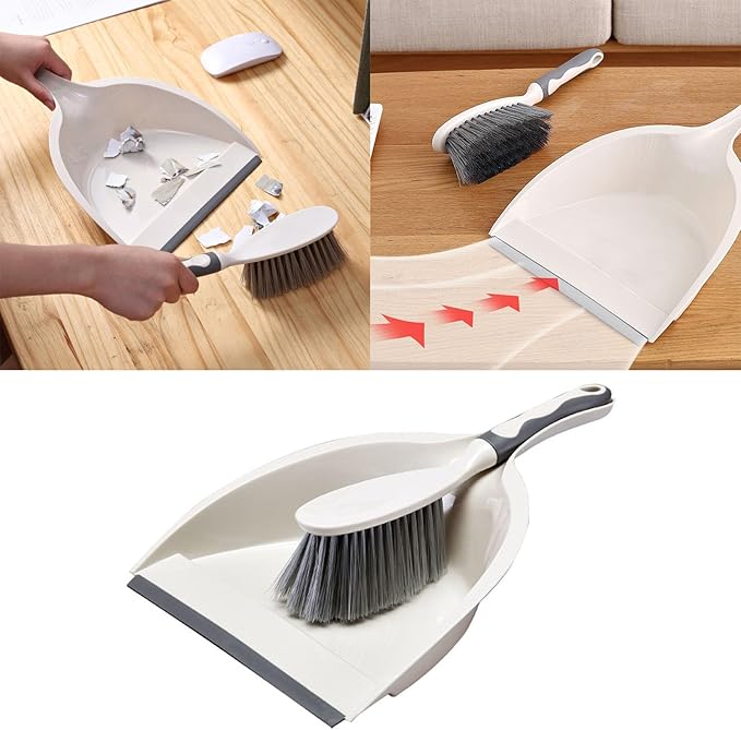 Small Tabletop Cleaning Dustpan Set, Dust Pans with Brush,Hand Broom and Dustpan Set,Dustpan and Brush Set,Handheld Dustpan are Used to Clean Kitchens, Floors, Tables, Animal Cages.