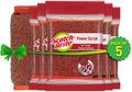 Scotch-Brite Power Scrub with Steel mesh for Utensil Cleaning- for Tough Stain Removal- Pack 5