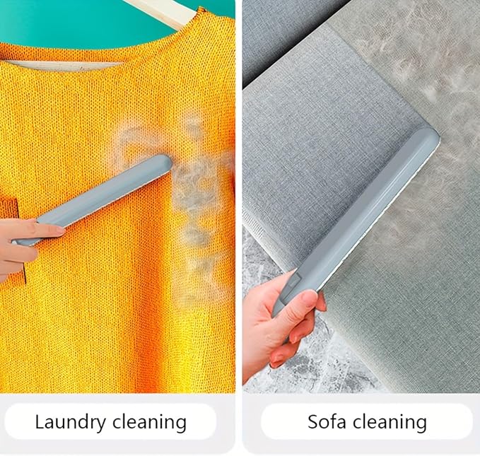 4-in-1 Pet Hair Remover & Window Screen Cleaner, Multi-Surface Reusable Lint Brush with Long Handle, Wet/Dry Dual-Use for Couch, Carpet, Furniture, Bedding, Car Interior Cleaning
