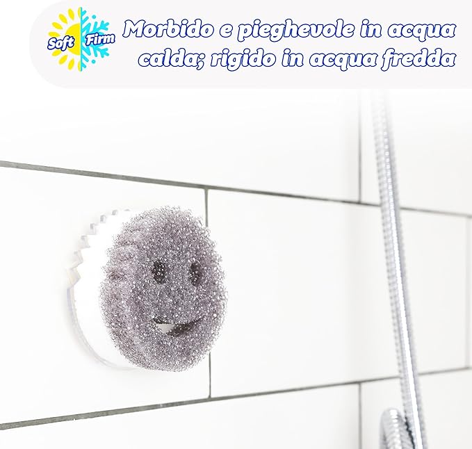 Scrub Daddy Scrub Mommy Style Collection Grey Scrubber Sponge, Dual Sided Cleaning, 1 Count (Pack of 1), SMSTGY