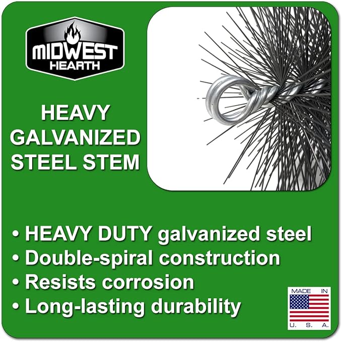 Midwest Hearth Wire Chimney Cleaning Brush (9-Inch Round) Made in USA