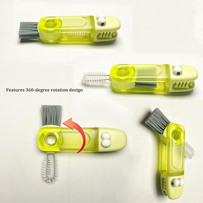 3Pcs 4-in-1 Bottle Cleaning Brush Set, Cup Lid Cleaner and 3pcs Tube Brush Kit, Home Kitchen Crevice Cleaning Tools Straw Cleaning Brush for Sippy Cup, Tumbler, Drinking Straw