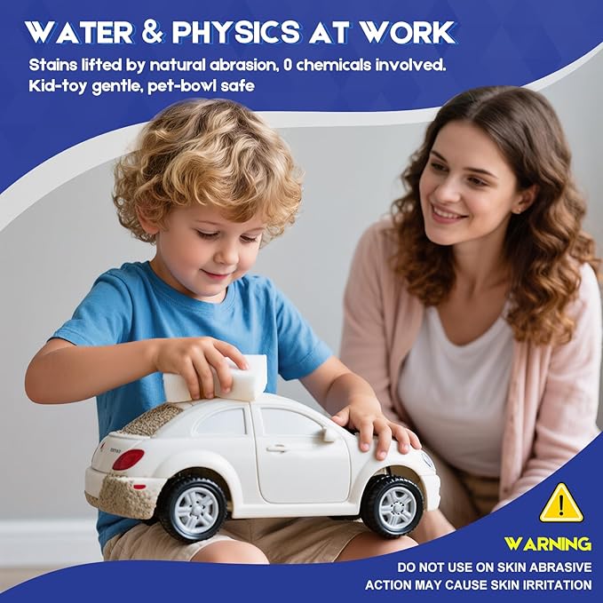 Magic Sponge Eraser, Textured 20 Pack Extra Dense Sponge for Stubborn Grime in Kitchen, Bathroom, Shower & On Furniture
