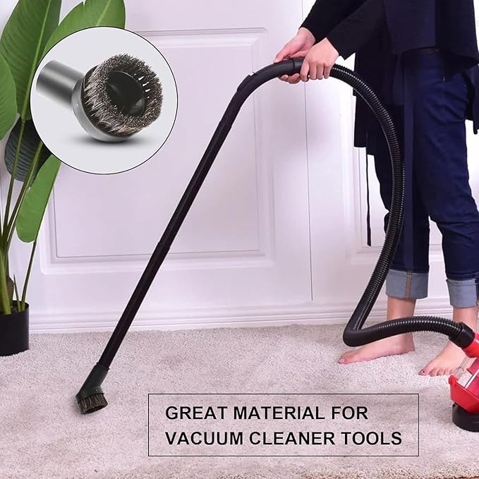 Vacuum Brushes 6PC, 1.26inch Horse Hair Vacuum Attachment, 5.9inch Vacuum Floor Brushes Vacuum Cleaner with 1-1/4 Inch to 1-3/8 inch Adapter, Vacuum Head Brushes Replacement for Household Cleaning