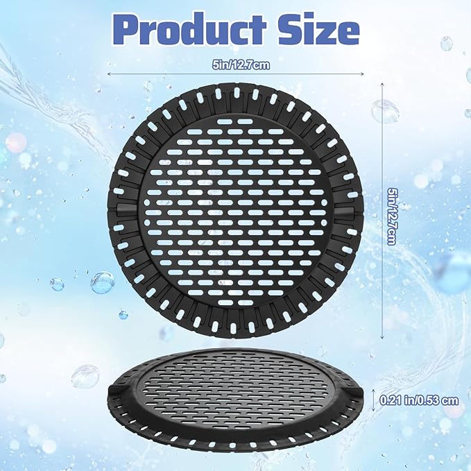 Shower Drain Hair Catcher/Strainer/Cover/Filter/Trap, Weighted Metal Hair Trap Stopper Sink Drain Protector Black