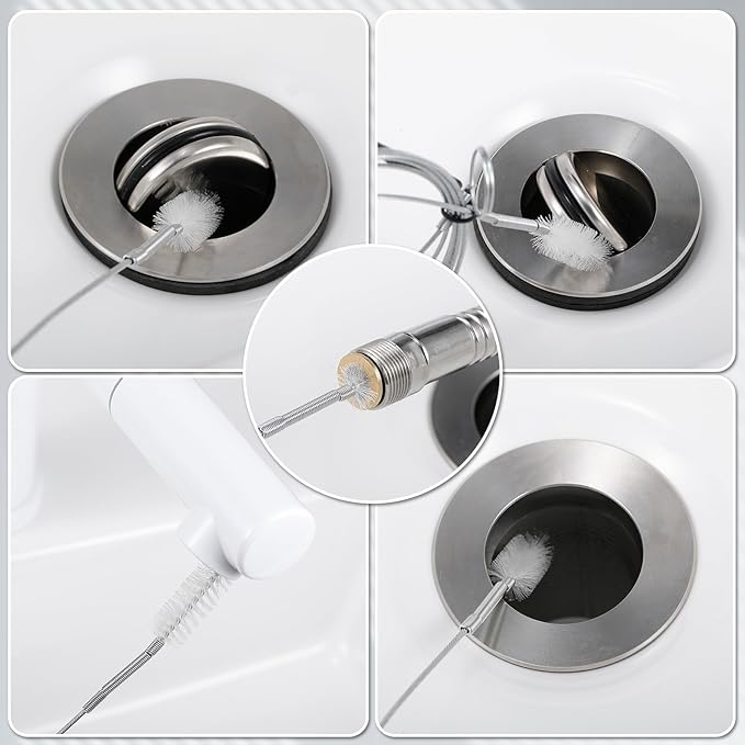 Gisafai 3 Pcs 59'' Refrigerator Cleaning Kit with 100 ml Syringe Compatible with Water Line for 1.5m Flexible Refrigerator Scrub Brush Flexible Feeding Tube Brush for Ice Maker Dispenser