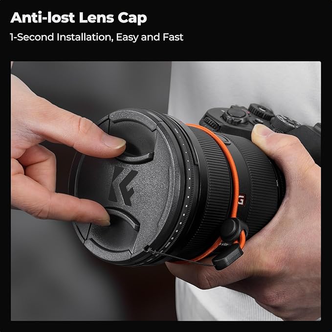 K&F CONCEPT 37mm Variable ND Camera Lens Filter ND2-ND400 (1-9 Stops) + Filter Cap + Cleaning Cloth 18 Multi-Layer Coatings Adjustable Neutral Density Ultra Slim for Camera Lens(K-Series)