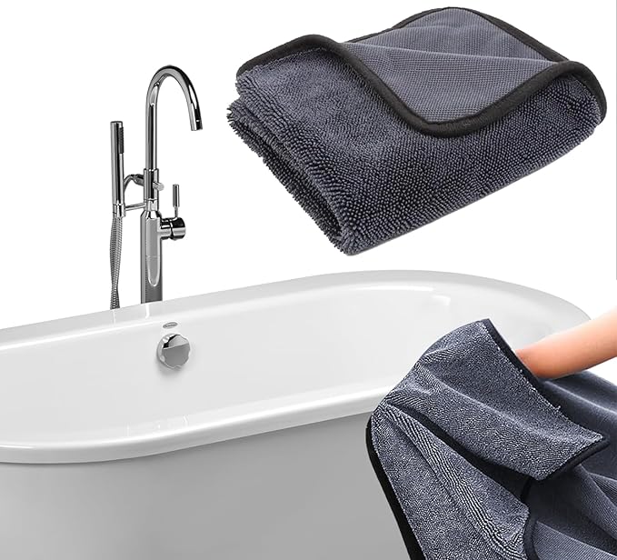 Shiny Cleaning Cloths,3pcs Shiny Drying Towels,Shower Doors Drying Towels,16 * 24in Streak Free Glass Window Car Mirror Super Absorben Microfiber Cleaning Cloths (1pc grey16*24")