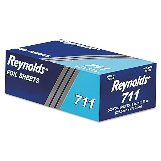 Reynolds Wrap 711 Pop-Up Interfolded Aluminum Foil Sheets, 9 x 10 3/4, Silver, 6 Packs of 500 (Case of 3000 Sheets)