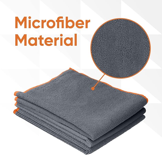 Superio Microfiber Cleaning Cloth for Cars, Kitchen Cleaning Rags for Housekeeping, 16" Micro Fiber Towels for House, Bathroom Absorbent All-Purpose Streak-Free lint-Free Wash Cloths (3 Grey)