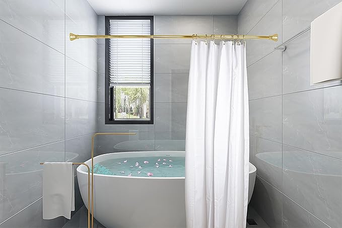 Utopia Alley HK1GD Deco Flat Double Roller Shower Curtain Hooks; Gold - Set of 12