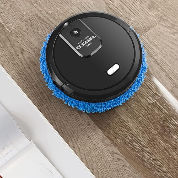 Smart Dust Auto Sweeper,Wet and Dry Mopping Sweeping Robot Auto Cleaner Floor Washing Wiping Machine,360° Full-Surround Wipe,Single Sweeping Area of 645.83ft². (Black)