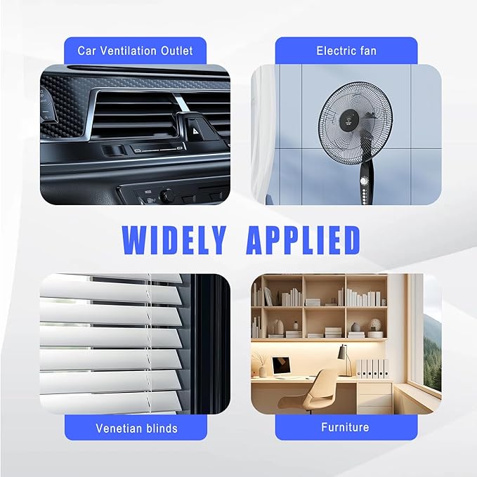 2 PCS Fan Cleaner Brush, Cobweb Duster Bendable Fan Duster, Plastic Dust Cleaner Reusable Head Ceiling Brush Microfiber Dirt Remover for AC Radiator Car Vents Blinds Shutters Window (Blue)