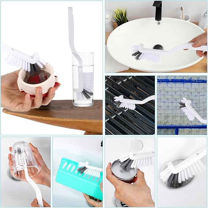 36Pcs Kitchen Scrub Brush Dish Brush, Bulk Sink Bathroom Edge Corner Cleaning Brushes, Right Angle Kitchen Brushes, Stiff Bristles for Bathtub, Shower