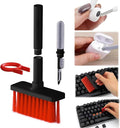 5 in 1 Keyboard Cleaning Brush Kit,Multifunctional Earbuds Cleaner with Keycap Puller,Cleaning Tools for Mechanical Keyboard,PC Laptop and Earphone (Red)