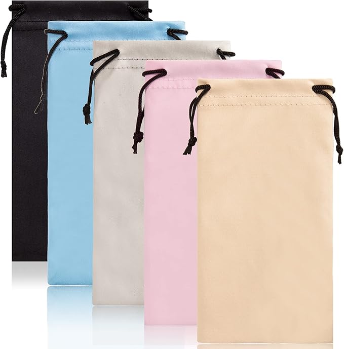 TRIUMPH VISION Soft Eyeglass Pouch 3 Pack - Pouch for glasses Microfiber Screen Cleaning Bag