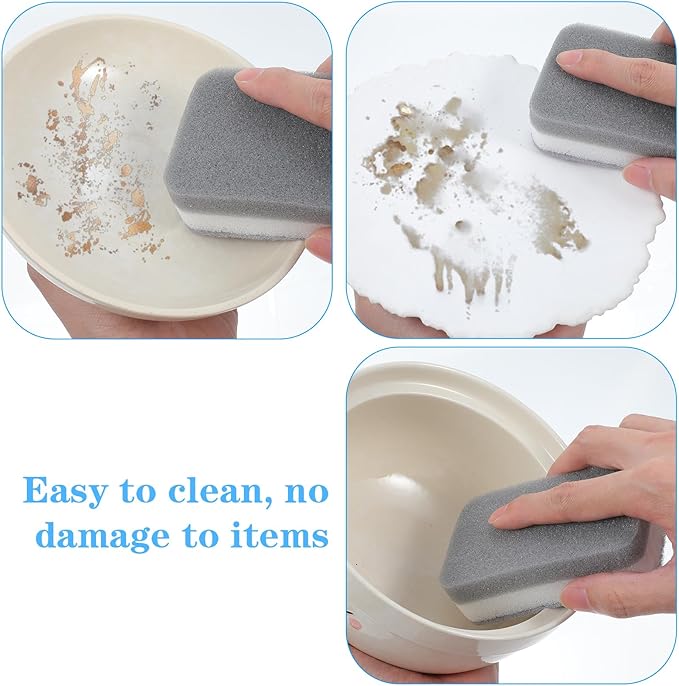 40 Pcs Kitchen Dishwashing Sponge Individually Wrapped Sponges, Bulk Non Scratch Scouring Pad Odor-Free Dish Sponges for Washing Dishes Wipes for Household Cleaning Dishes Travel Apartments, Grey