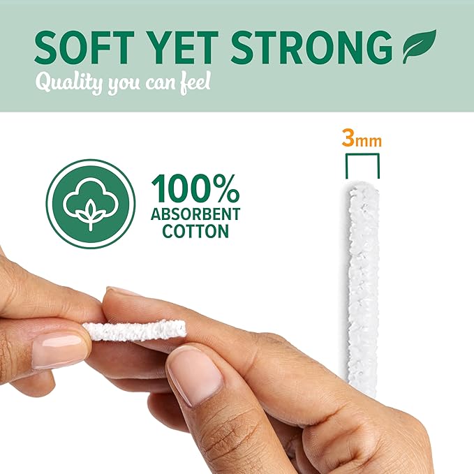 220 Count - Hard Bristle Pipe Cleaners Bulk | Great for Scrubbing Straws, Tubes, Tight Spaces | Nylon Bristles for Extra Scrub | Absorbent Cotton | Pipe Cleaners for Cleaning | Thick Pipe Cleaners