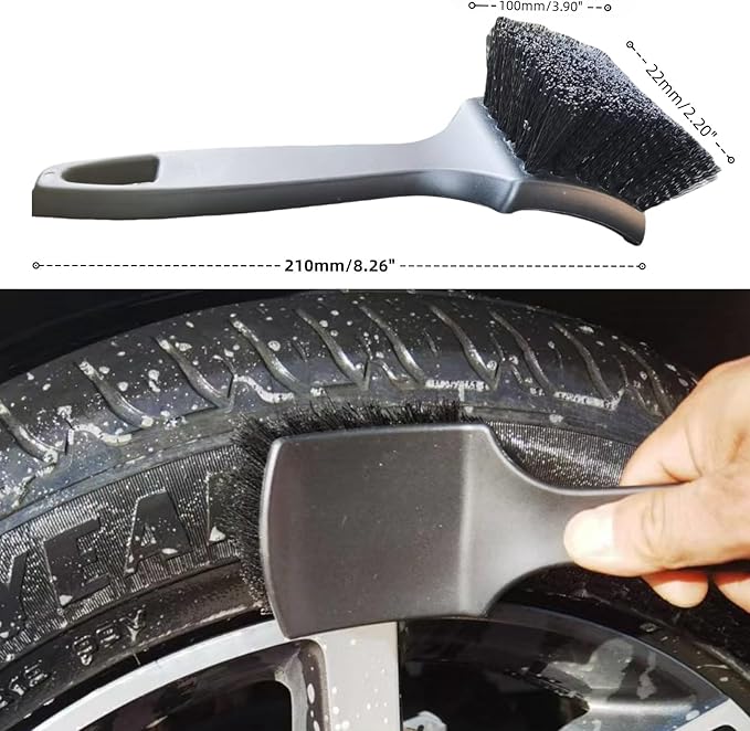 4PCS Wheel Brush Kit for Cleaning Wheel and Tire, Wheel and Rim Brush, Car Detailing Brushes, 360 Degree Bendable & Durable Car Wheel Rim Cleaner Brush Set (Blue)