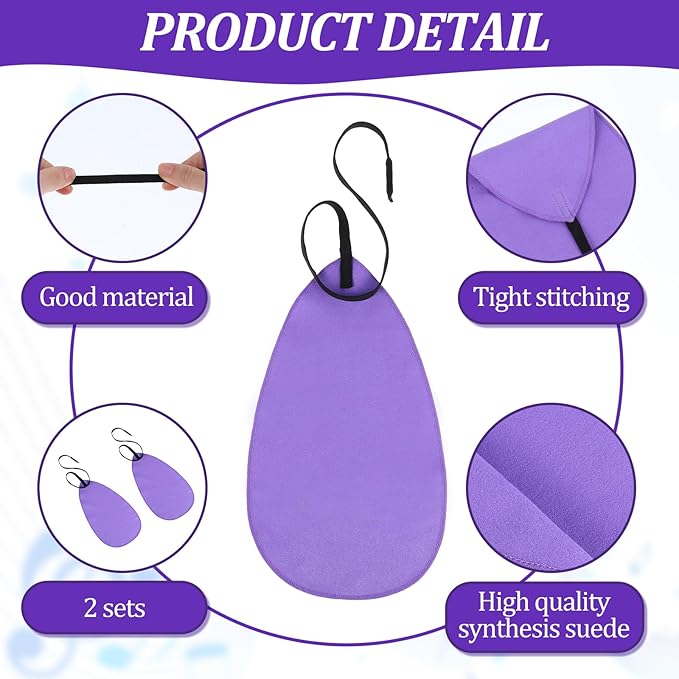 2 PCS Clarinet Swab Cloth Cleaner, Effectively Clean Dirt, Clarinet Cleaning Product, Lint-Free, Super Soft, Cleaning Cloth Swab for Inside Tube Suitable Piccolo Flute Sax Saxophone（Purple）