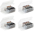 GlossyEnd Set of 4 - Two AA and Two AAA Battery Storage Box, Battery Storage Case, Battery Holder Clear