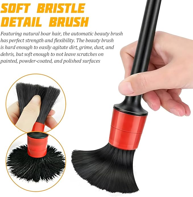 5PCS Car Detailing Brush Set, Ultra Soft Bristle No Scratch Vehicle Air Vent Dust Cleaning Brush, Automotive Interior Exterior Cleaner Tool Kit, Universal for Most Vehicles