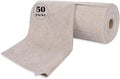Reusable Cleaning Cloths Microfiber Towel: 50 Pack Washable Tear Away Cleaning Towels Roll - 12× 12 Absorbent Rags Drying Dishcloths for Kitchen House Car (50, Khaki)
