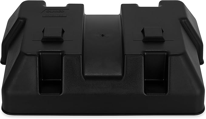 Camco Heavy Duty Battery Box with Straps and Hardware - Group 24 |Safely Stores RV, Automotive, and Marine Batteries |Durable Anti-Corrosion Material | Measures 7-1/4" x 10-3/4" x 8" | (55362)
