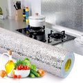 Kitchen Backsplash Wallpaper Peel and Stick Aluminum Foil Contact Paper Self Adhesive Oil-Proof Waterproof Heat Resistant Wall Sticker for Countertop Drawer Liner Shelf Liner(15.7X394 Inches)