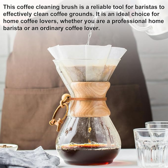 Coffee Grinder Cleaning Brush, Espresso Brush Cleaner with Wooden Handle Natural Bristles Espresso Machine Cleaner Tool for Home Kitchen Coffee Maker Portafilter Accessories