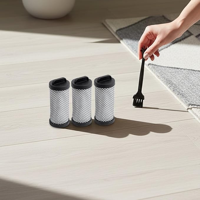 HEPA Filter Replacement for JIGOO T600 Mattress Vacuum Cleaner – Washable, 99.97%-Filtration, 4-Pack with Cleaning Brush