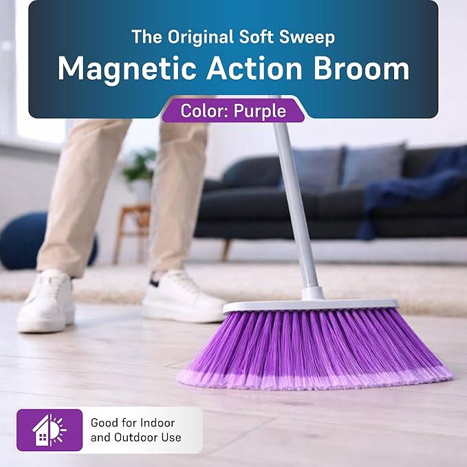 The Original Soft Sweep Magnetic Action Broom 4 Assorted Color Brooms per Case