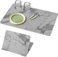 Luxspire Large Stone Drying Mat for Kitchen Counter 24"x16"- Fast-Absorbing Dish Drying Mat Non-Slip Stone Dish Drying Mat for Dishes, Cups Waterproof Counter Protector for Kitchen Bath, Marble Gray