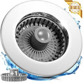 3-in-1 Kitchen Sink Strainer & Stopper, Stainless Steel Finish Pop Up Drain Plug – Anti-Clogging Food Catcher with Brass Core – Fits Standard 3.5 Inch Drain, Heavy Duty Replacement