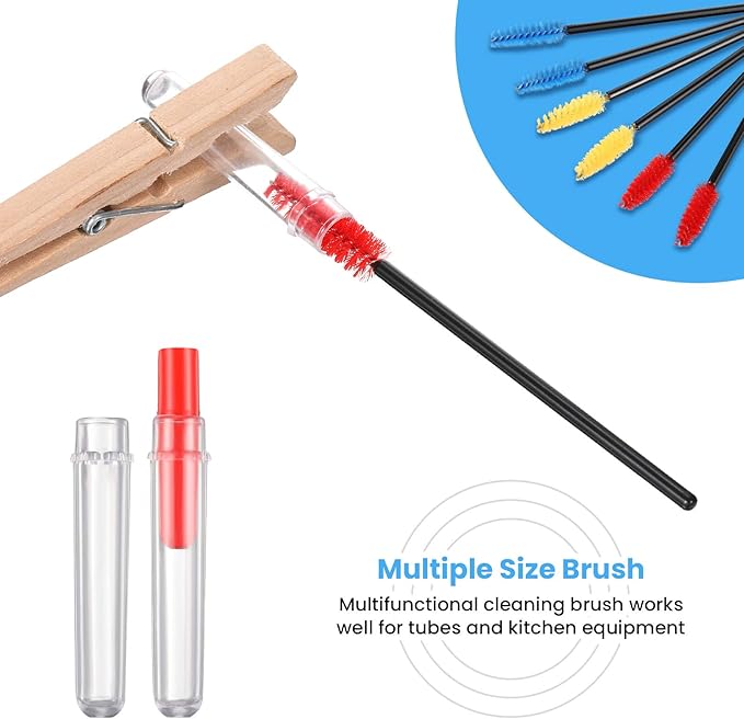 Outus 30 Pieces Hummingbird Feeder Cleaning Brush Mini Nylon Brush Set Cleaner for Bottles, Tubes, Jars, Bird Feeder (0.3 Inches/ 3.9 Inches)