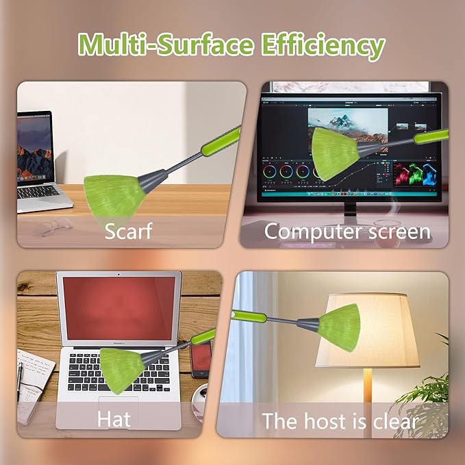 Mini Duster for Desk and Office Small Microfiber Cleaning Tool 10" Dusters for Keyboard Laptop Photo Frames and Books Handy Microfiber Duster for Quick Office