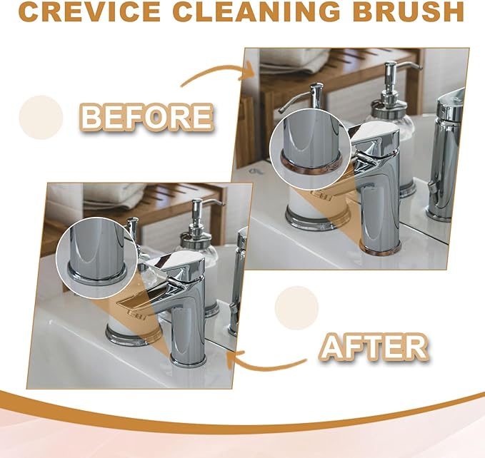uxcell 2PCS Crevice Cleaning Brush, Hard Bristle Gap Brush for Tidying Narrow Space, Deep Cleaning Supplies for Kitchen Sink, Toilet, Bathroom, Bathtub, Home, Window, White