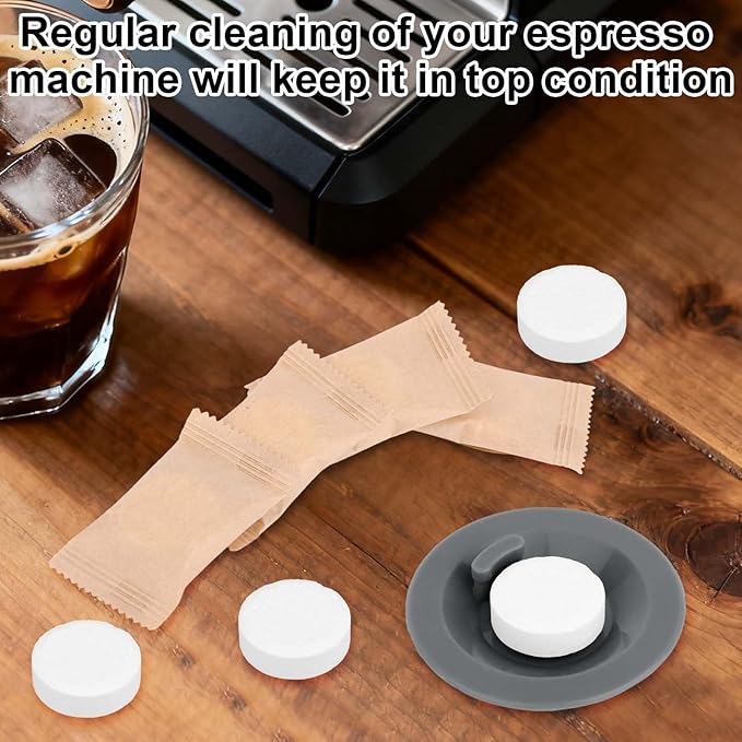 2pcs Espresso Cleaning Discs & 12pcs Cleaning Tablets Compatible with Ninja Luxe Coffee Machine, Silicone 54mm/2.13in Espresso Backflush Disc Tablets