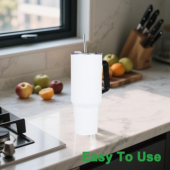 Metal Straws Reusable Compatible with Bioworld 40oz Tumbler，4Pcs Long Stainless Steel Drinking Straws with Cleaning Brush