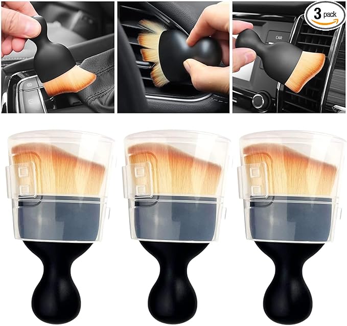 3PCS Car Interior Cleaning Tool, Car Cleaning Brush Interior Dust Collectors,Car Interior Cleaning Tool Brush, Dust Brush
