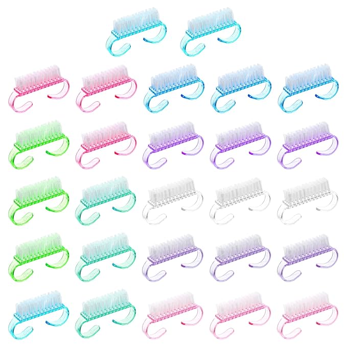 27Pcs Handle Grip Nail Brush Mini Nail Brushes Hand Fingernail Brush Colorful Fingernail Brushes PedicureBrushes Scrubbing Kit Nails Accessories for Men Women Toes and Nails Cleaner