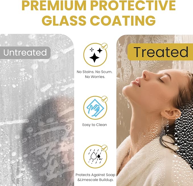 Shower Door 68–72in W x 76 in H, 3/8" Tempered Glass Sliding Shower Door, Frameless Brushed Gold, Soft-Close with Buffer, Reversible Installation for Modern Bathroom