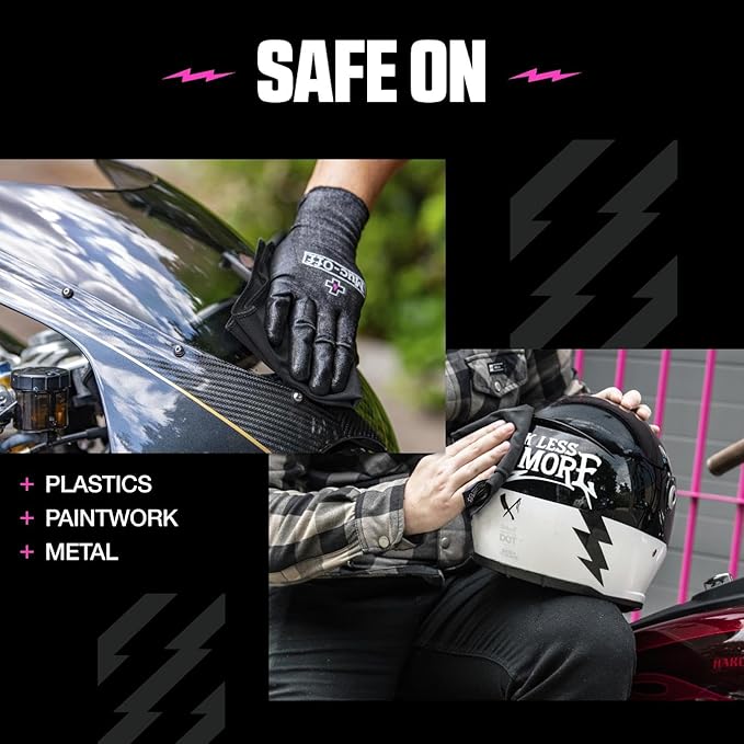 Muc-Off Microfiber Detailing Cloth - Compact Cleaning Cloth for Bicycle and Motorcycle Care - Polishing Cloth for Helmets, Visors and Goggles, Black
