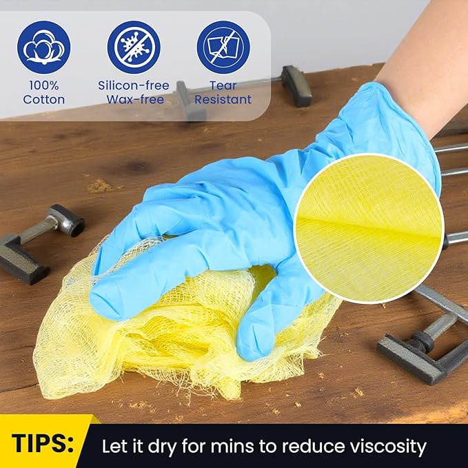 CAREGY 144Pcs Tack Cloth for Removing Dust from Woodworking, Sanding Particles, Clean & Polish, Ideal for Woodworking & Painting,Wax and Silicone Free, 18 x 36 Inches Dust Cloths